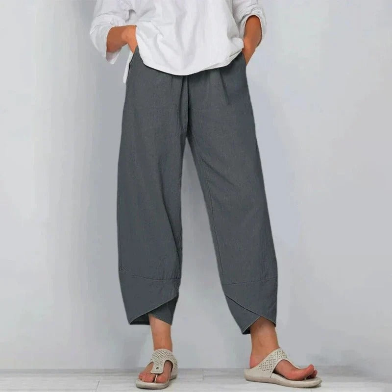 Hannah | Women's Summer Palazzo Pants Cropped Wide Leg