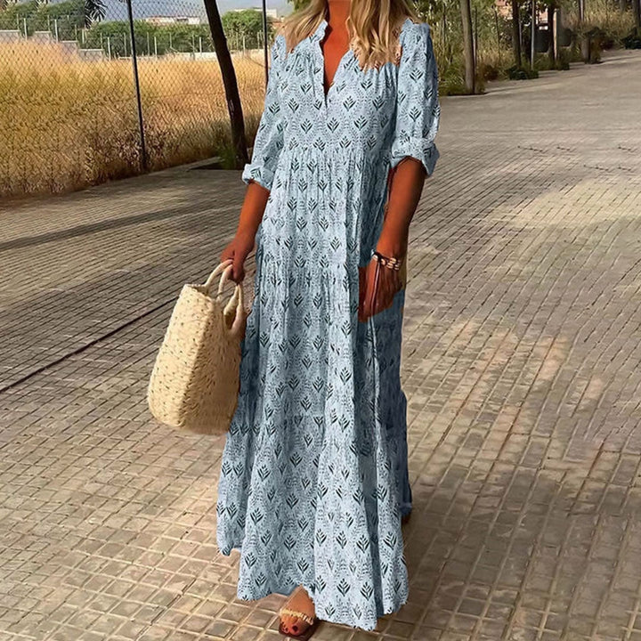 Hannah | Women's Tiered Summer Maxi Dress with 3/4 Sleeves