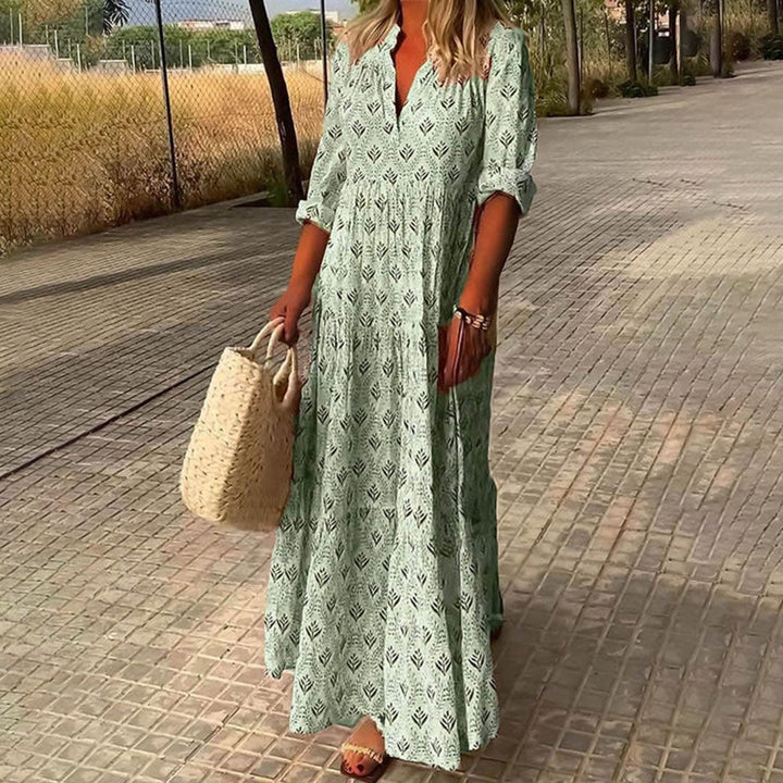 Hannah | Women's Tiered Summer Maxi Dress with 3/4 Sleeves
