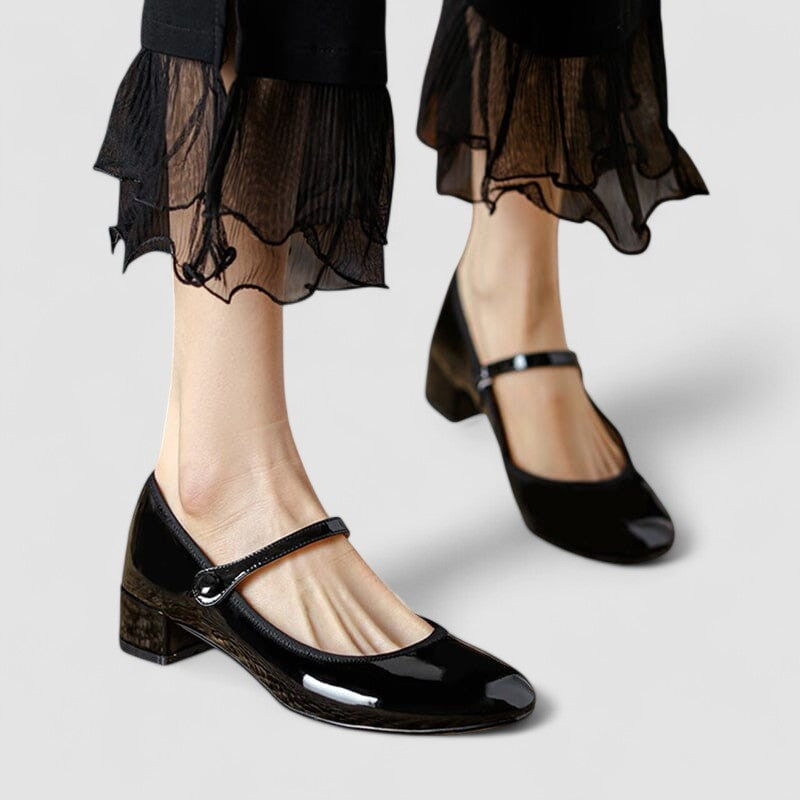 Harper | Women's Patent Mary Jane Shoes with Block Heel