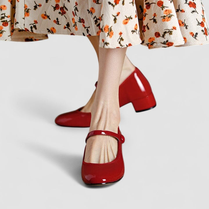 Harper | Women's Patent Mary Jane Shoes with Block Heel