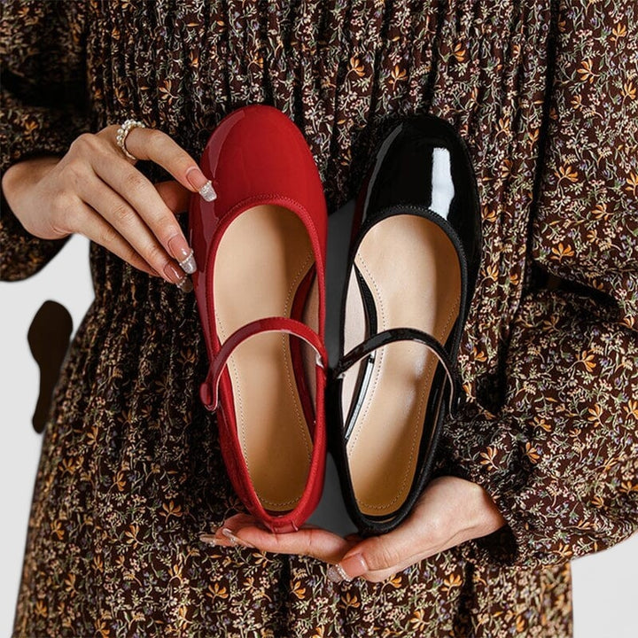Harper | Women's Patent Mary Jane Shoes with Block Heel
