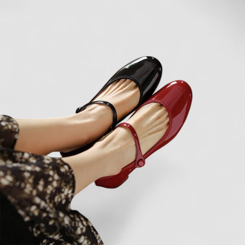 Harper | Women's Patent Mary Jane Shoes with Block Heel