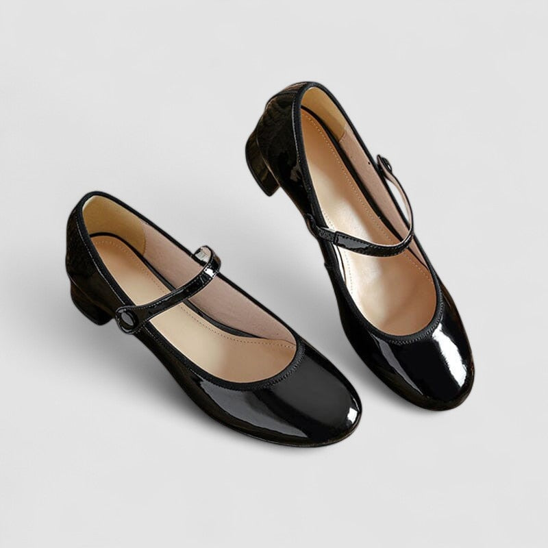 Harper | Women's Patent Mary Jane Shoes with Block Heel