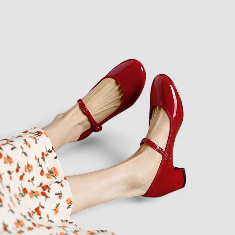 Harper | Women's Patent Mary Jane Shoes with Block Heel