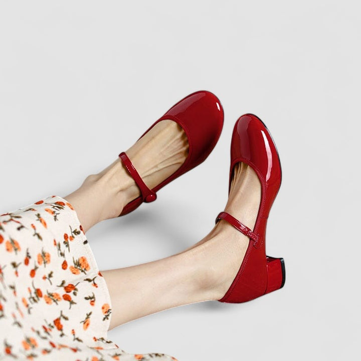 Harper | Women's Patent Mary Jane Shoes with Block Heel