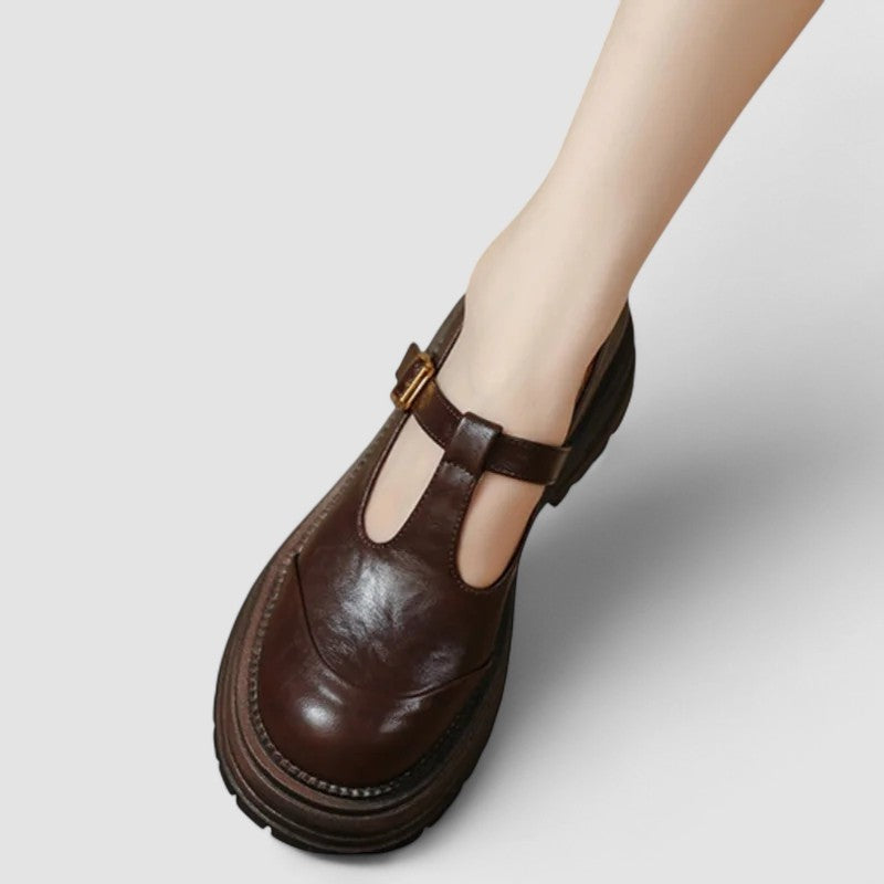 Isabella | Women's Platform Mary Jane Shoes with T-Bar Strap