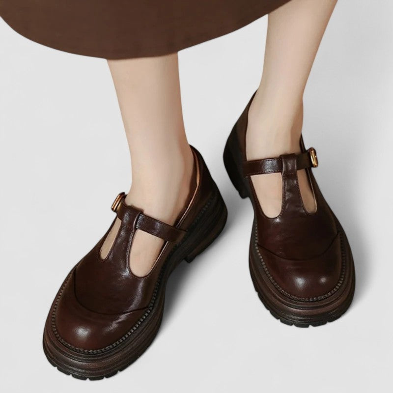 Isabella | Women's Platform Mary Jane Shoes with T-Bar Strap