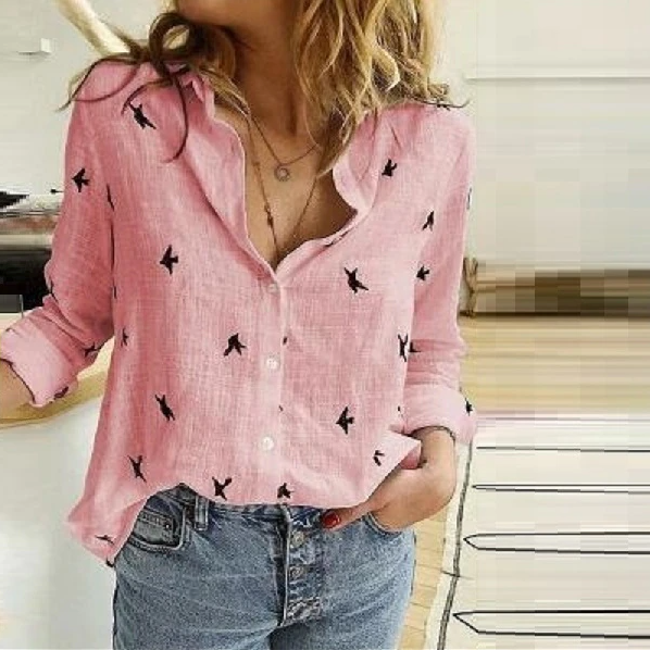 Joanna | Women's Linen Shirt Button Up Long Sleeve Blouse