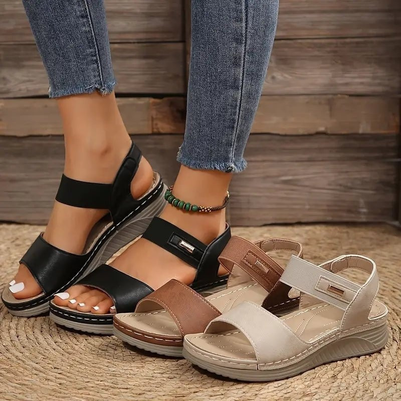 Josephine | Women's Wedge Sandals Platform Open Toe with Ankle Strap