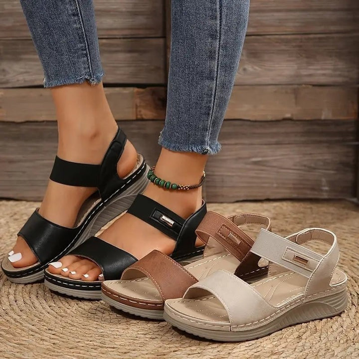 Josephine | Women's Wedge Sandals Platform Open Toe with Ankle Strap