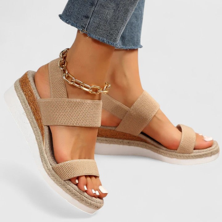 Juliet | Women's Espadrille Wedge Sandals Platform with Elastic Strap