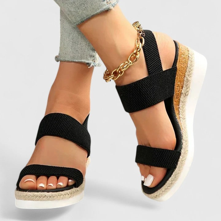 Juliet | Women's Espadrille Wedge Sandals Platform with Elastic Strap