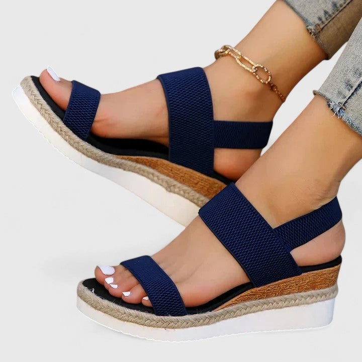 Juliet | Women's Espadrille Wedge Sandals Platform with Elastic Strap