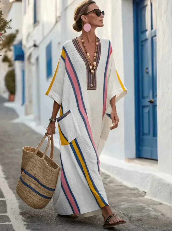 Juliet | Women's Linen Maxi Dress Beach Dress with Pockets