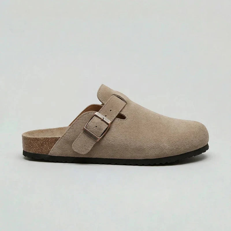 Mateo | Men's Suede Clogs with Adjustable Buckle Strap