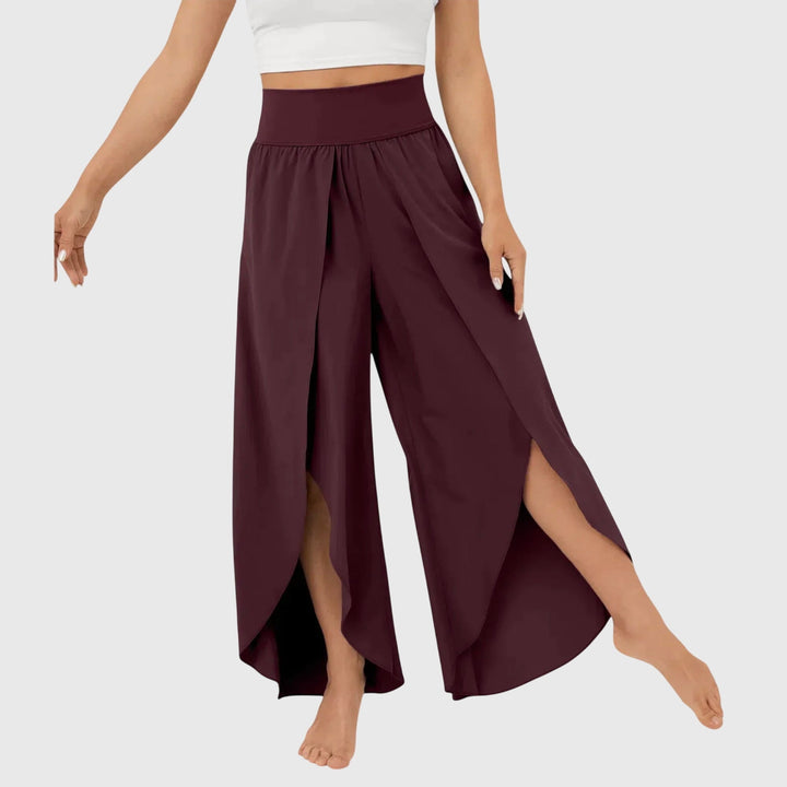 Mia | Women's High Waisted Summer Palazzo Pants with Split Front