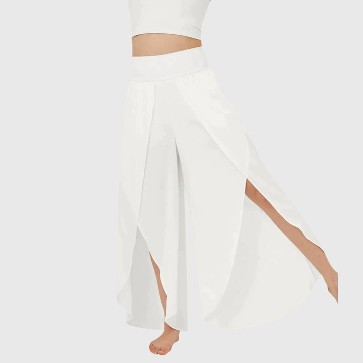 Mia | Women's High Waisted Summer Palazzo Pants with Split Front