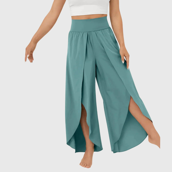 Mia | Women's High Waisted Summer Palazzo Pants with Split Front