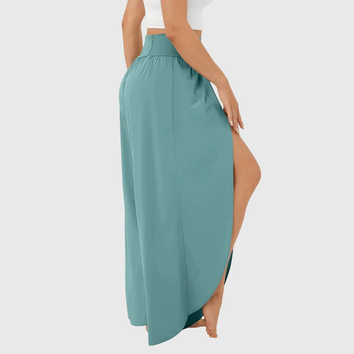 Mia | Women's High Waisted Summer Palazzo Pants with Split Front