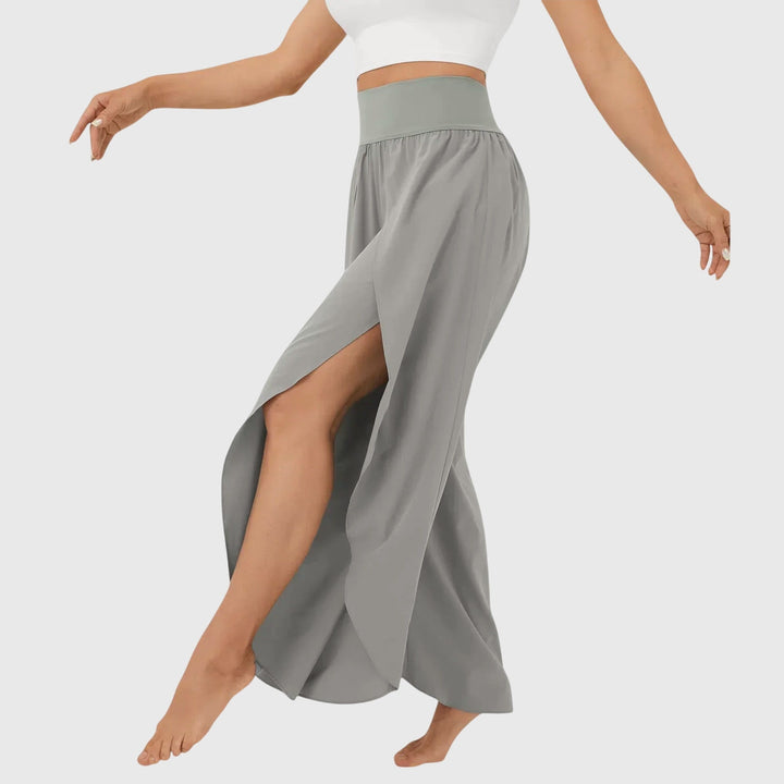 Mia | Women's High Waisted Summer Palazzo Pants with Split Front