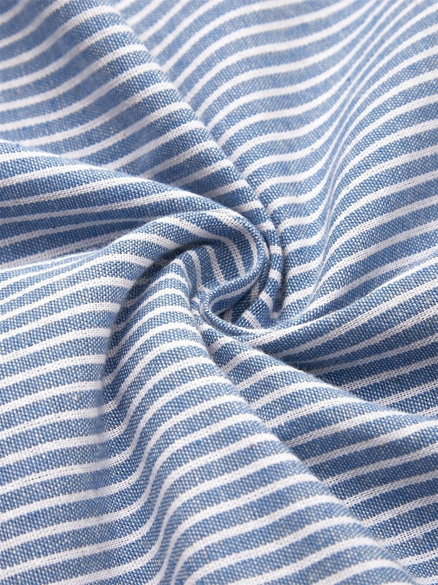 Mia | Women's Striped Summer Midi Dress with Pockets