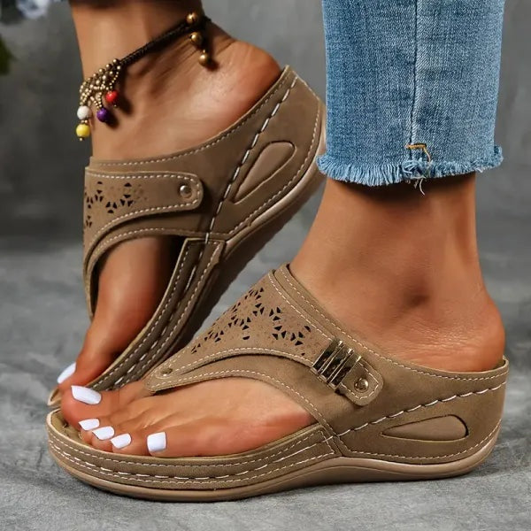 Natalie | Women's Platform Wedge Sandals with Toe Post