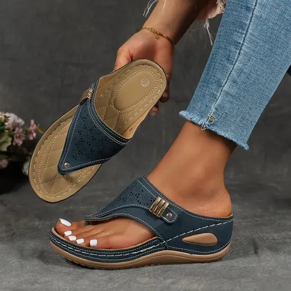 Natalie | Women's Platform Wedge Sandals with Toe Post