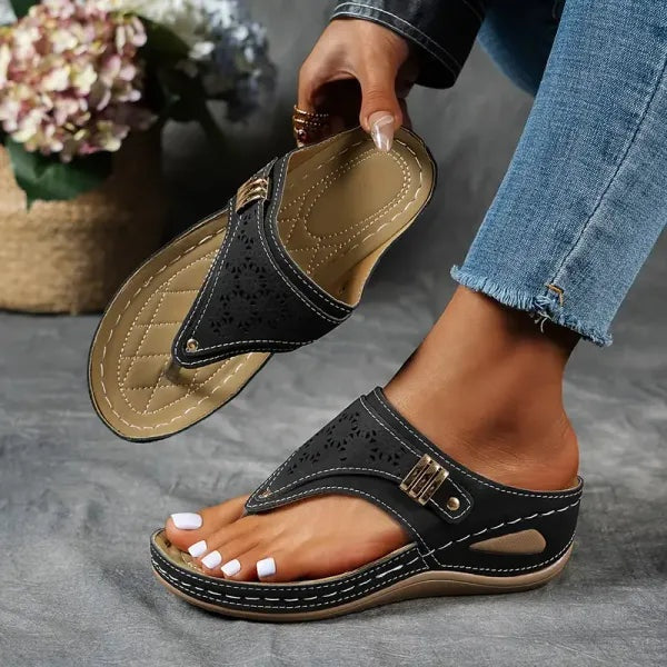 Natalie | Women's Platform Wedge Sandals with Toe Post
