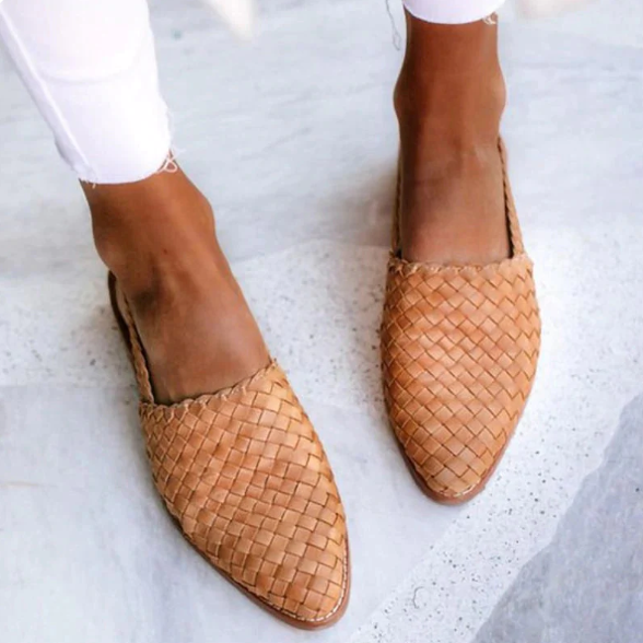 Ruby | Women's Woven Slingback Flat Sandals Closed Toe