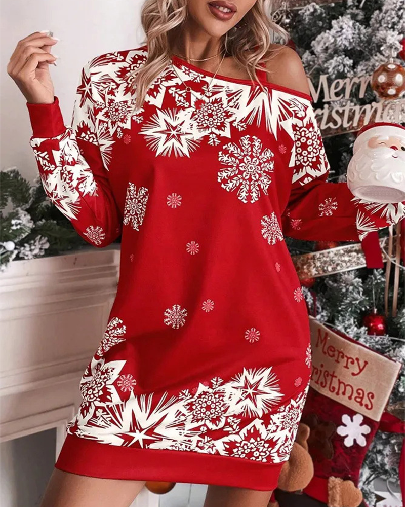Scarlett | Women's Christmas Mini Dress Off Shoulder Long Sleeve