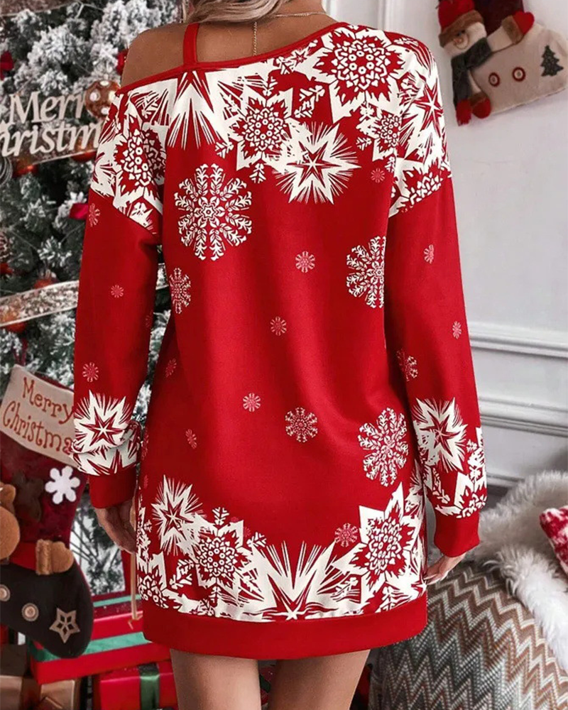 Scarlett | Women's Christmas Mini Dress Off Shoulder Long Sleeve