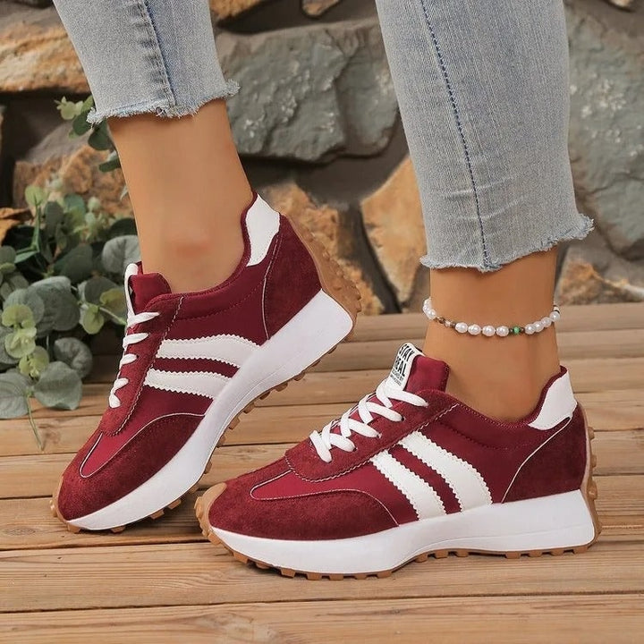 Scarlett | Women's Chunky Platform Sneakers Suede-Look with Laces