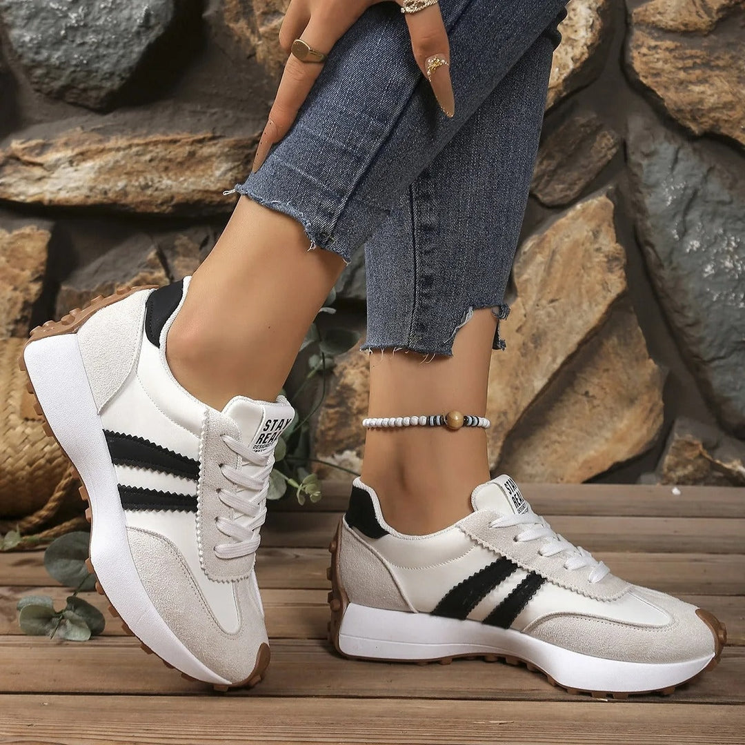 Scarlett | Women's Chunky Platform Sneakers Suede-Look with Laces