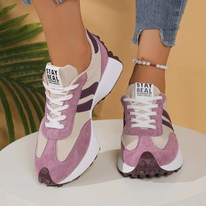 Scarlett | Women's Chunky Platform Sneakers Suede-Look with Laces