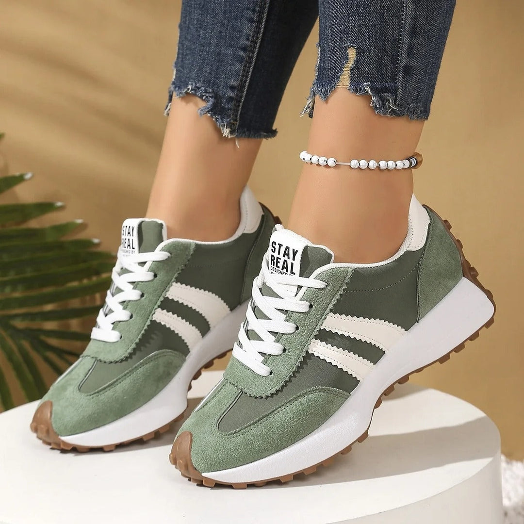 Scarlett | Women's Chunky Platform Sneakers Suede-Look with Laces