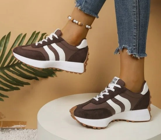 Scarlett | Women's Chunky Platform Sneakers Suede-Look with Laces