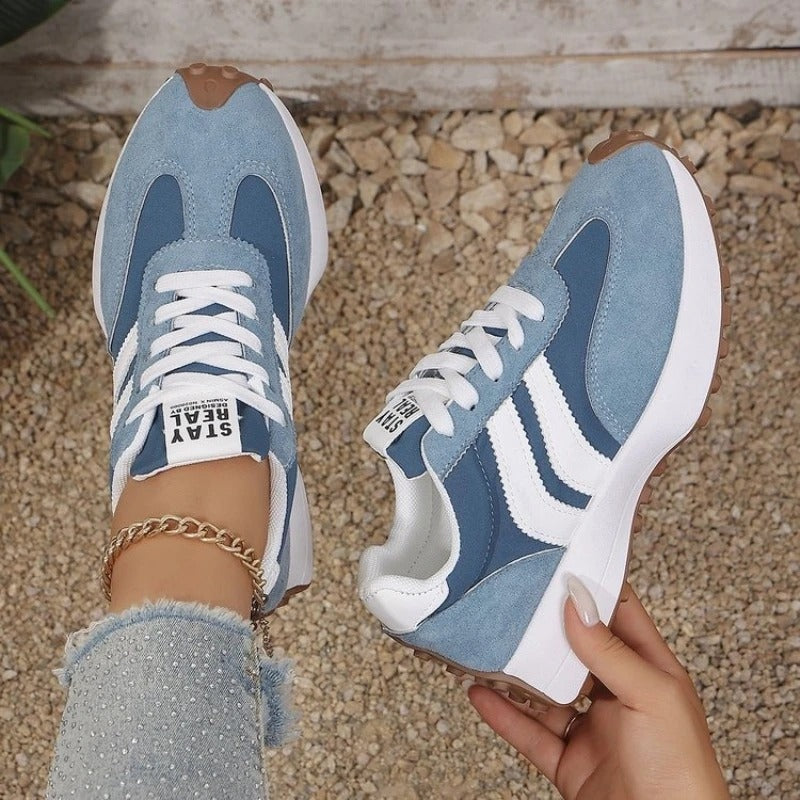 Scarlett | Women's Chunky Platform Sneakers Suede-Look with Laces