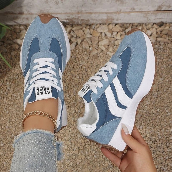Scarlett | Women's Chunky Platform Sneakers Suede-Look with Laces