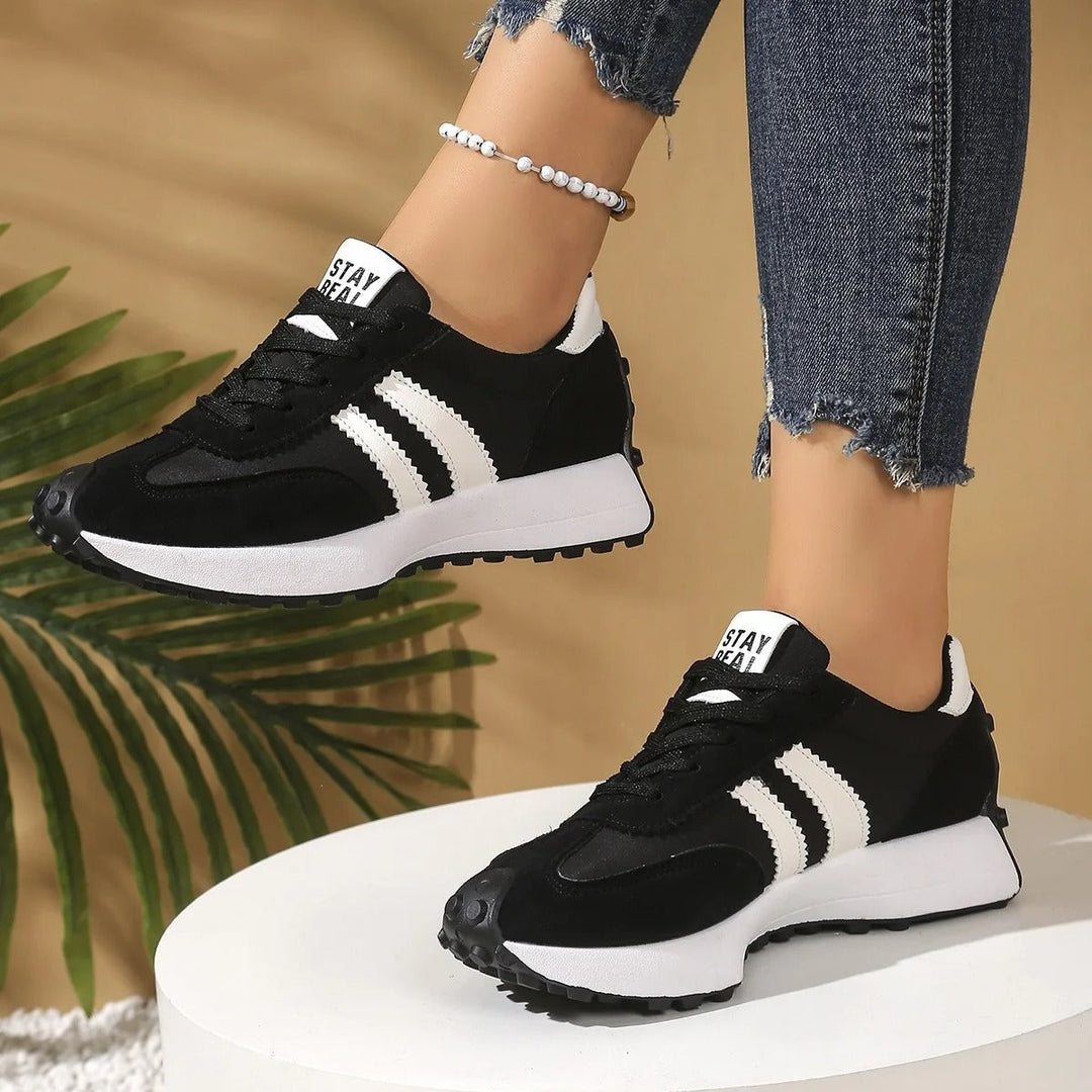 Scarlett | Women's Chunky Platform Sneakers Suede-Look with Laces