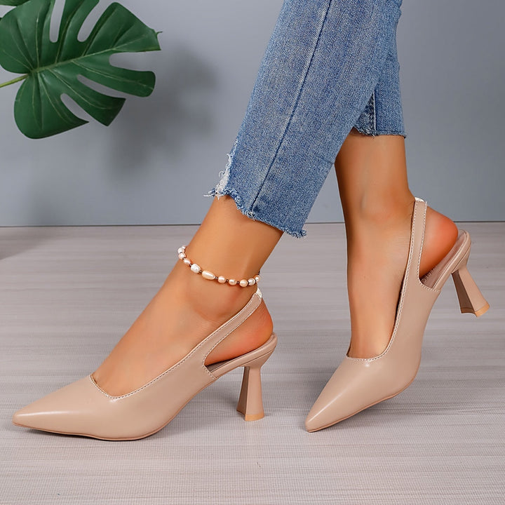 Scarlett | Women's Pointed Toe Slingback Heels Leather-Look