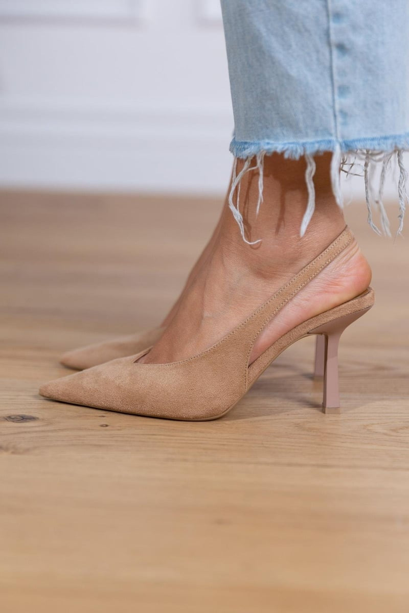 Sienna | Women's Suede Slingback Stiletto Heels Pointed Toe
