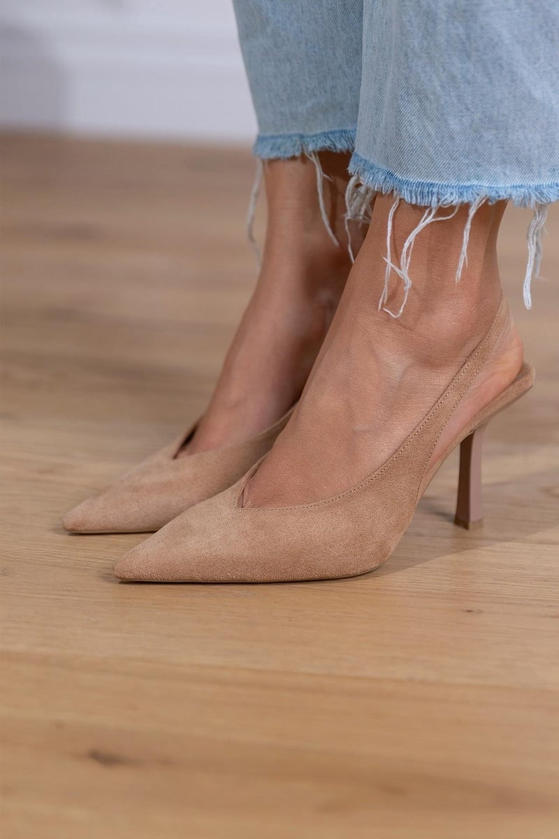 Sienna | Women's Suede Slingback Stiletto Heels Pointed Toe