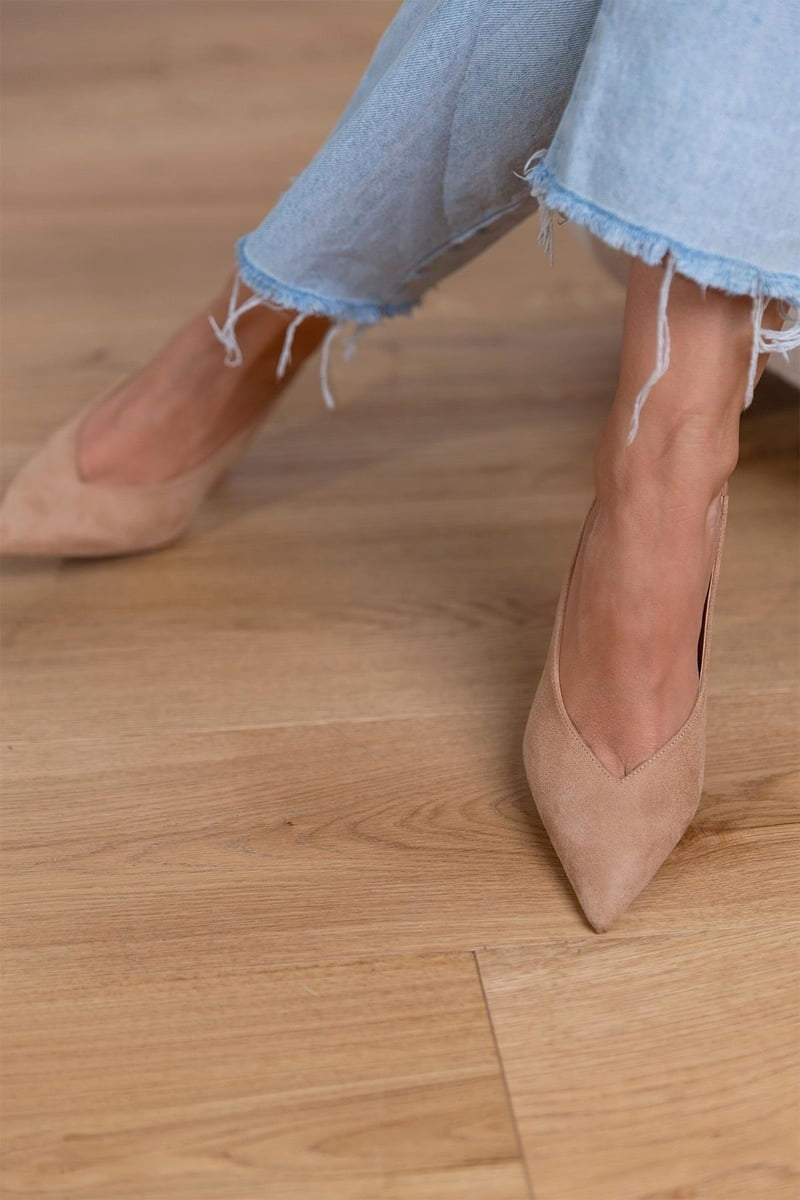 Sienna | Women's Suede Slingback Stiletto Heels Pointed Toe