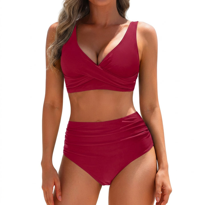 Skylar | Women's 2 Piece Bikini Set Striped Wrap Top High Waisted