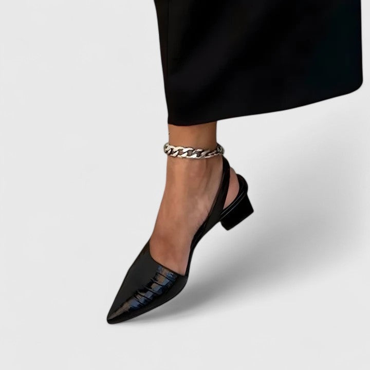 Violet | Women's Slingback Low Block Heels with Pointed Toe