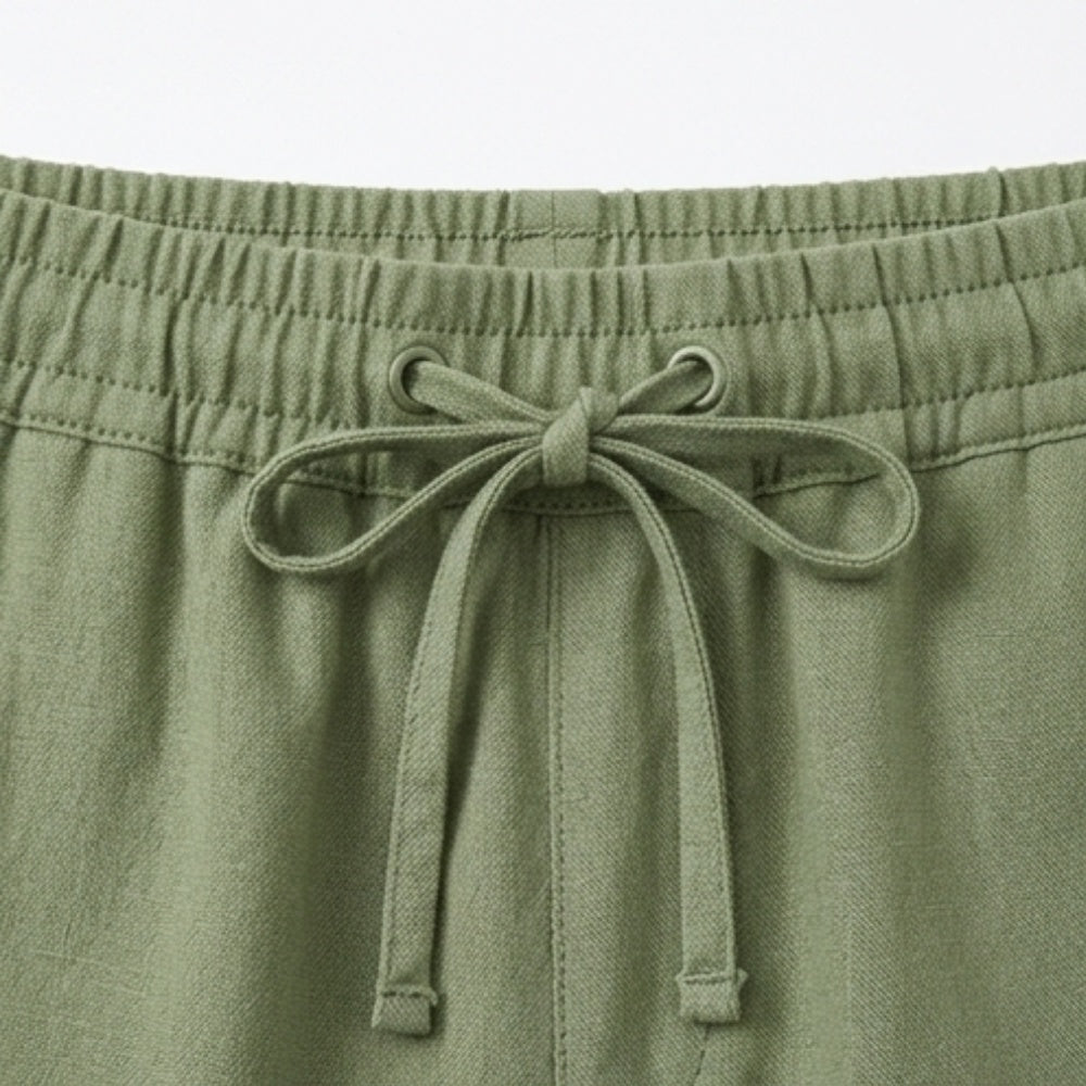 Willow | Women's Linen Capri Pants Drawstring Summer Pants