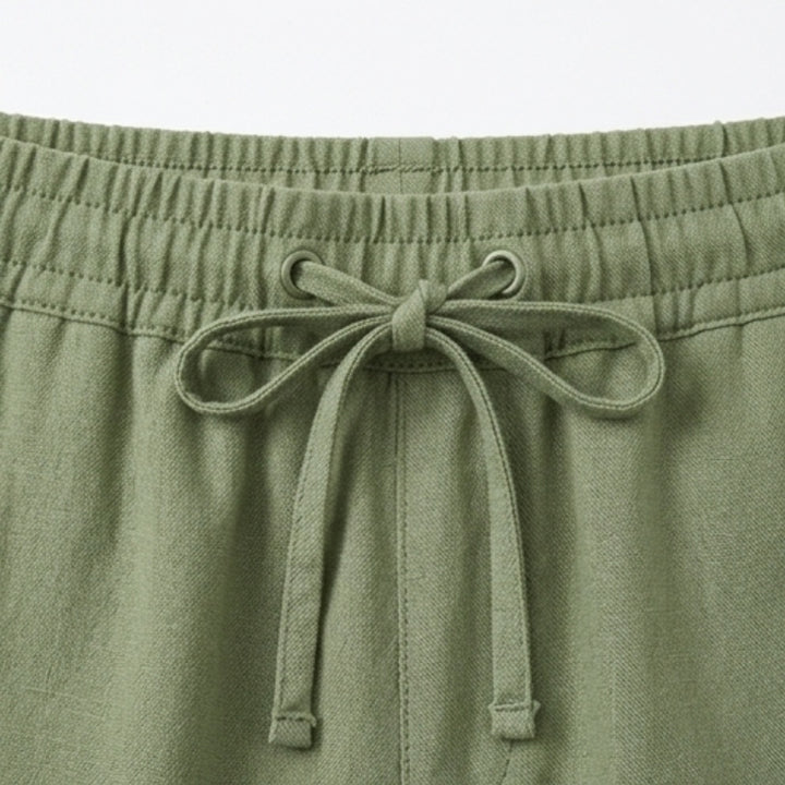 Willow | Women's Linen Capri Pants Drawstring Summer Pants