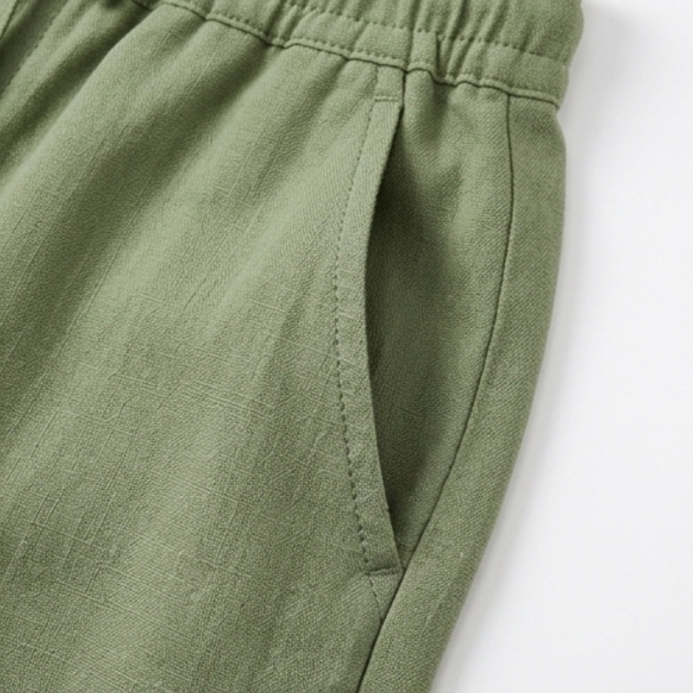 Willow | Women's Linen Capri Pants Drawstring Summer Pants