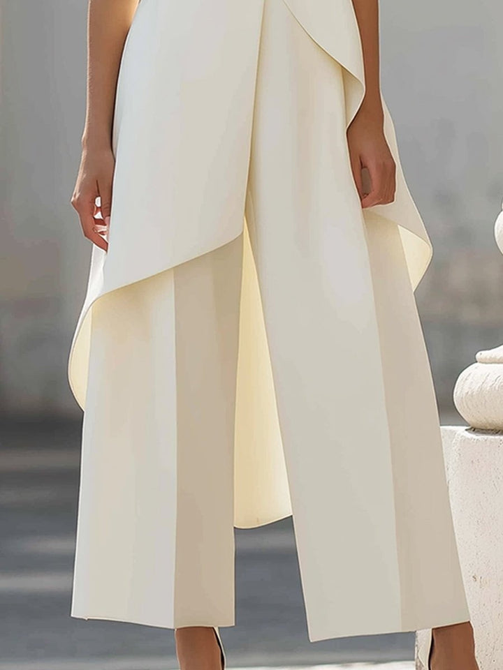 Zoey | Women's Co Ord Pant Set Asymmetric High Neck Wide Leg